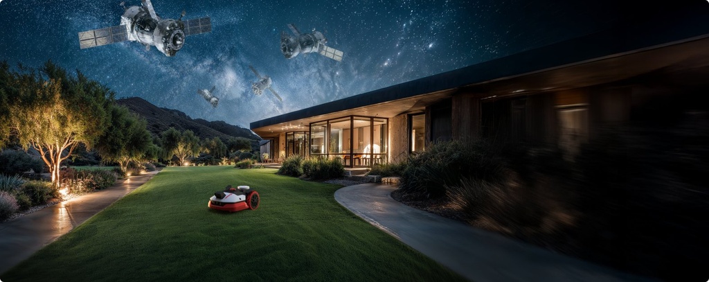 Robot tondeuse Kress EyePilot dans un jardin