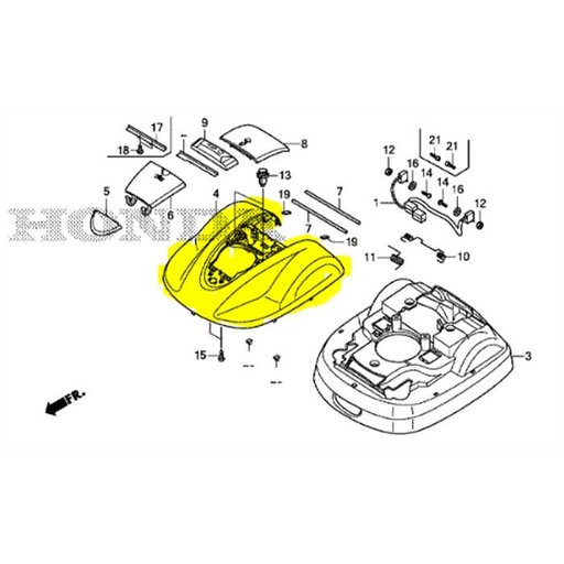 Couvercle supérieur HRM310 63302-VP7-D10