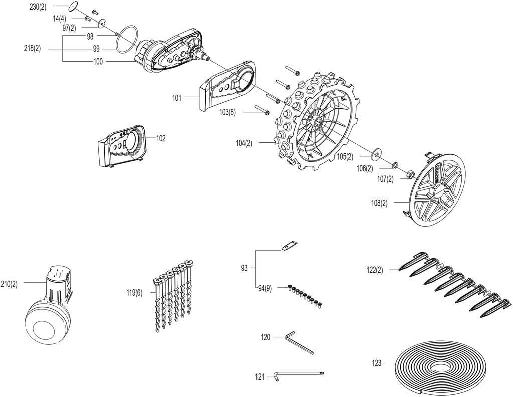[59007122] Roue Avant - Kress (voir robots compatibles)