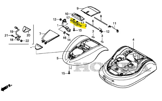SUPPORT D'INTERRUPTEUR STOP - Honda Miimo HRM310/520