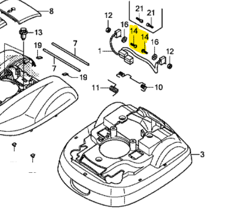 VIS A TETE CYLINDRIQUE, 3X20 - Honda Miimo HRM310/520