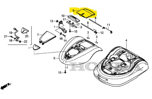 [63306-VP9-000] Couvercle de commande Honda Miimo 3000