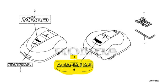 [87150-VP9-000] Plaque d'avertissement Honda Miimo 3000
