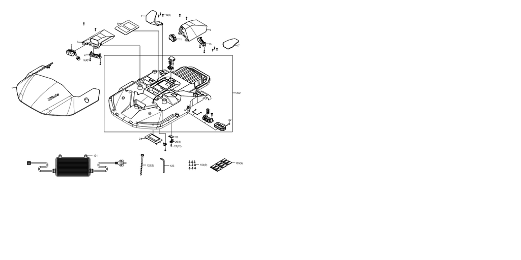 Carte et câble du bouton de l'interrupteur - Kress (voir robots compatibles)