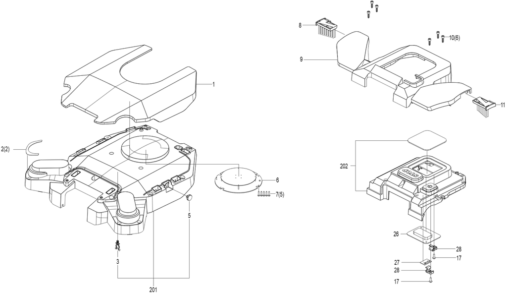 Le couvercle supérieur - Kress KR280E/KR281E/KR283E/KR285E