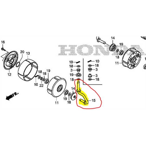 [44720-VP7-A01] Axe de roue avant HONDA Miimo 310-520 avant 2018