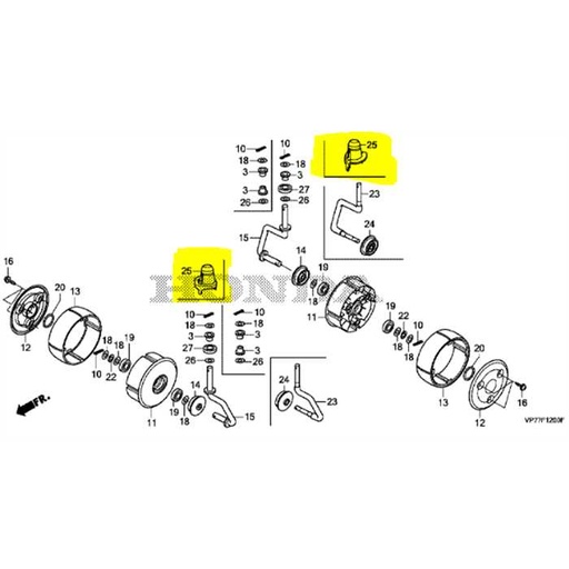 [50113-VP7-000] Bouchon tige roulette Miimo 310-520
