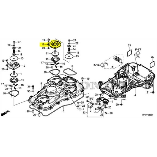 [50356-VP9-000] Plaque de fixation HONDA Miimo 3000